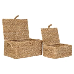 Boîte de rangement en vannerie (lot de 2)