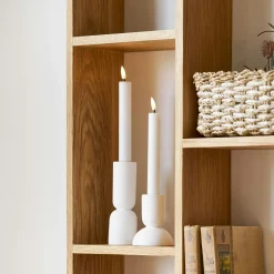 Bougeoir blanc design (2 formes assorties)