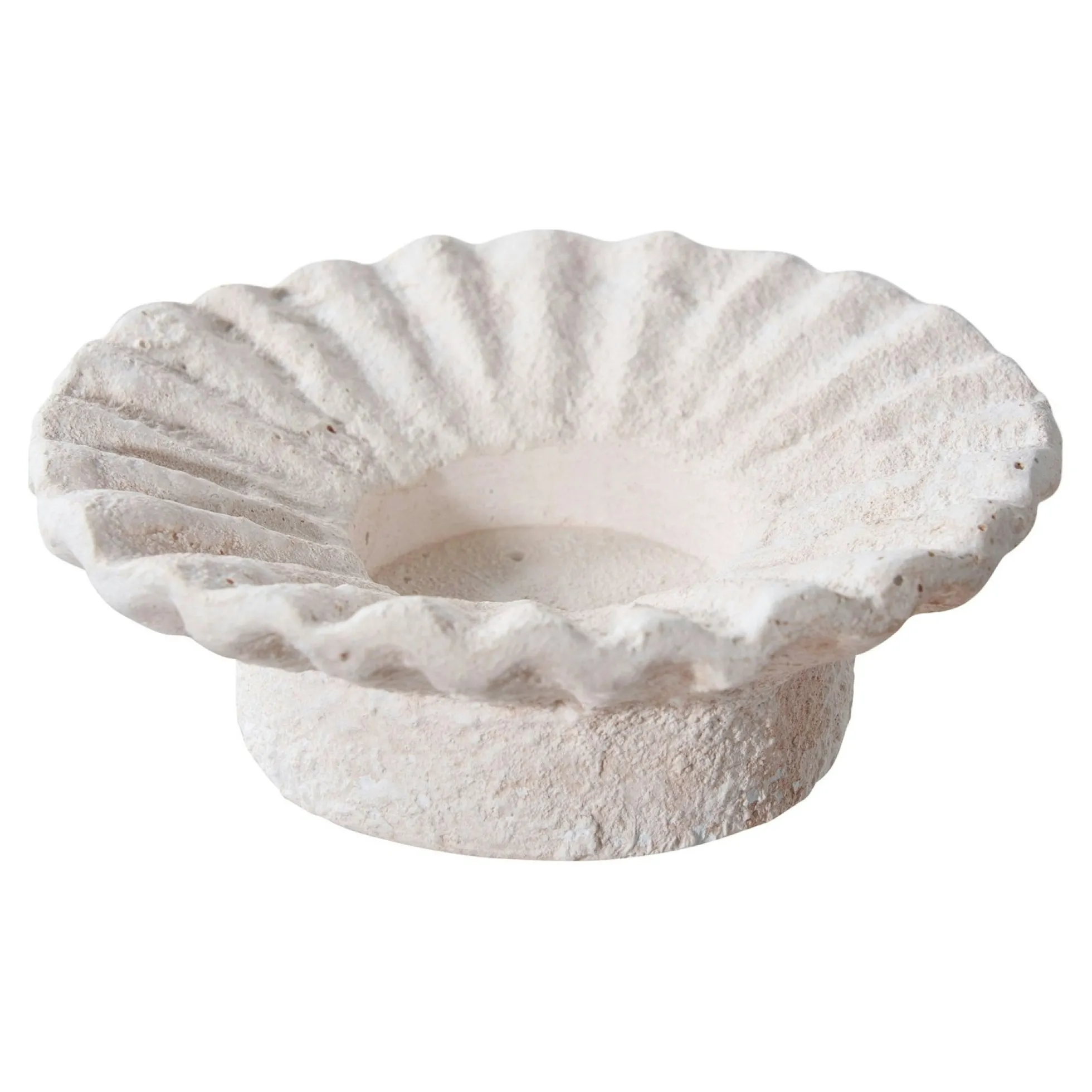 Bougeoir déco en ciment blanc (lot de 2)