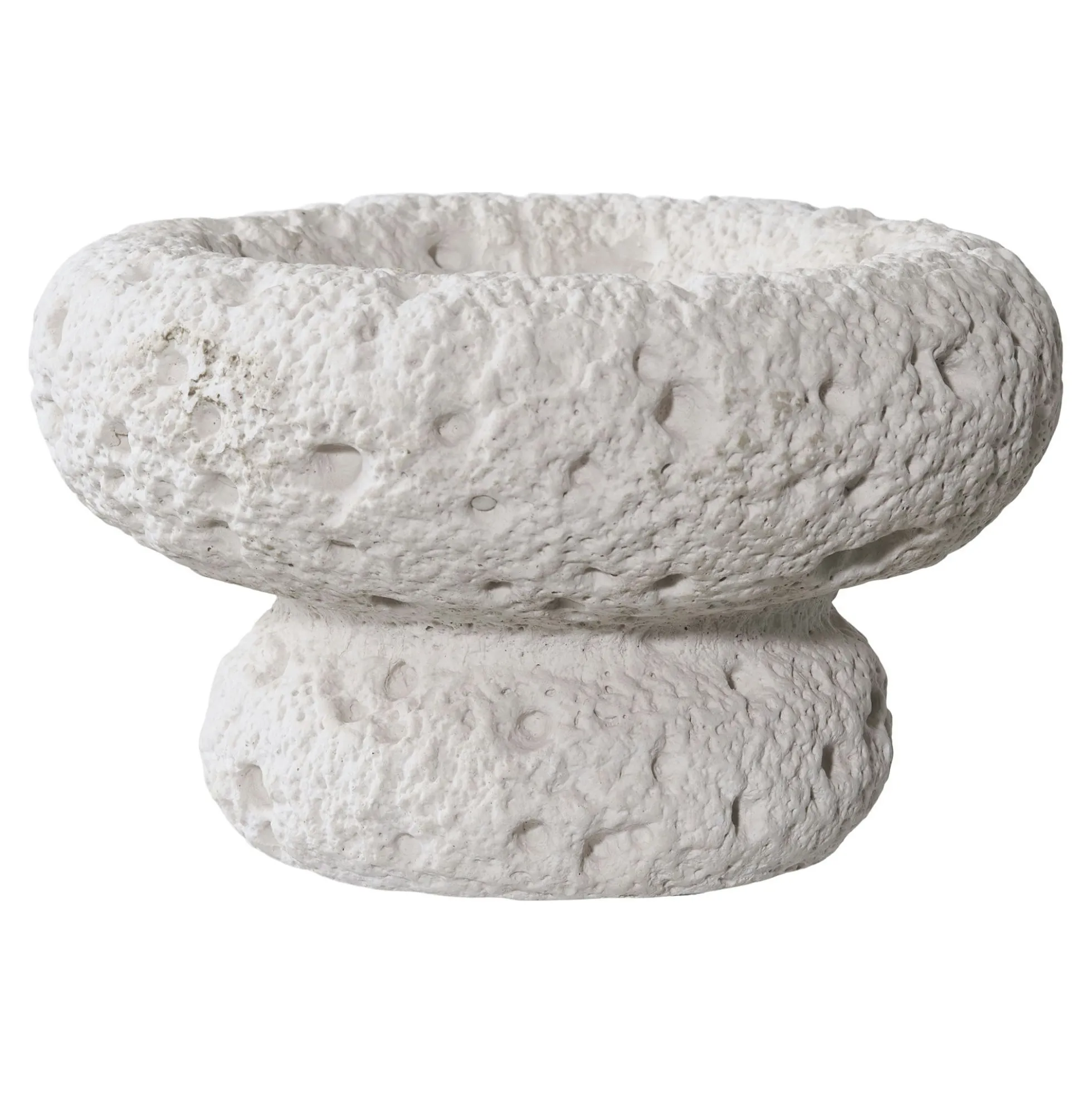 Bougeoir déco en ciment (lot de 2) - gris, formes coupelles basses