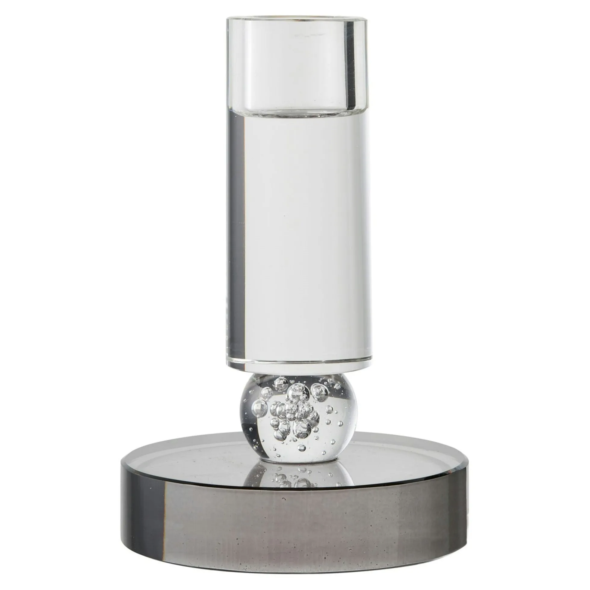 Bougeoir décoratif en verre (1 gris, 1 ambre)