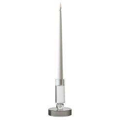 Bougeoir décoratif en verre (1 gris, 1 ambre)