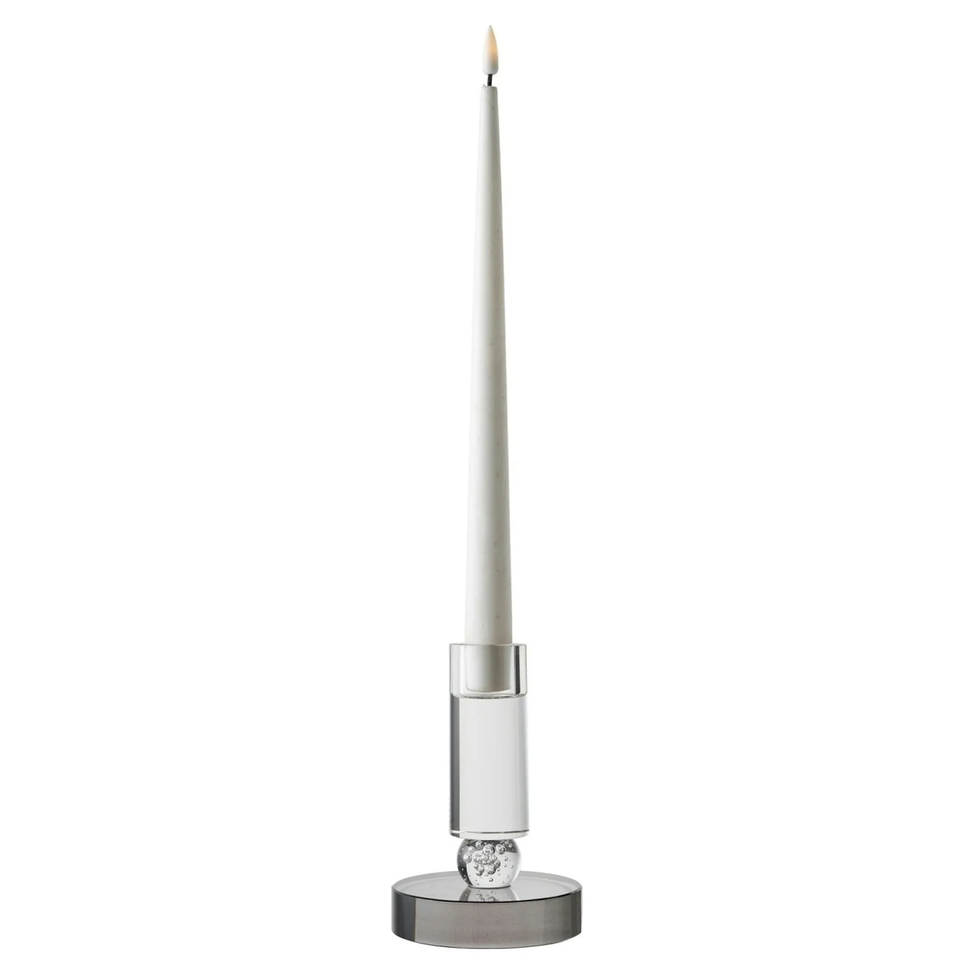 Bougeoir décoratif en verre (1 gris, 1 ambre)