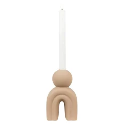 Bougeoir design arche en céramique marron