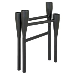 Bougeoir design en métal noir pour 4 bougies