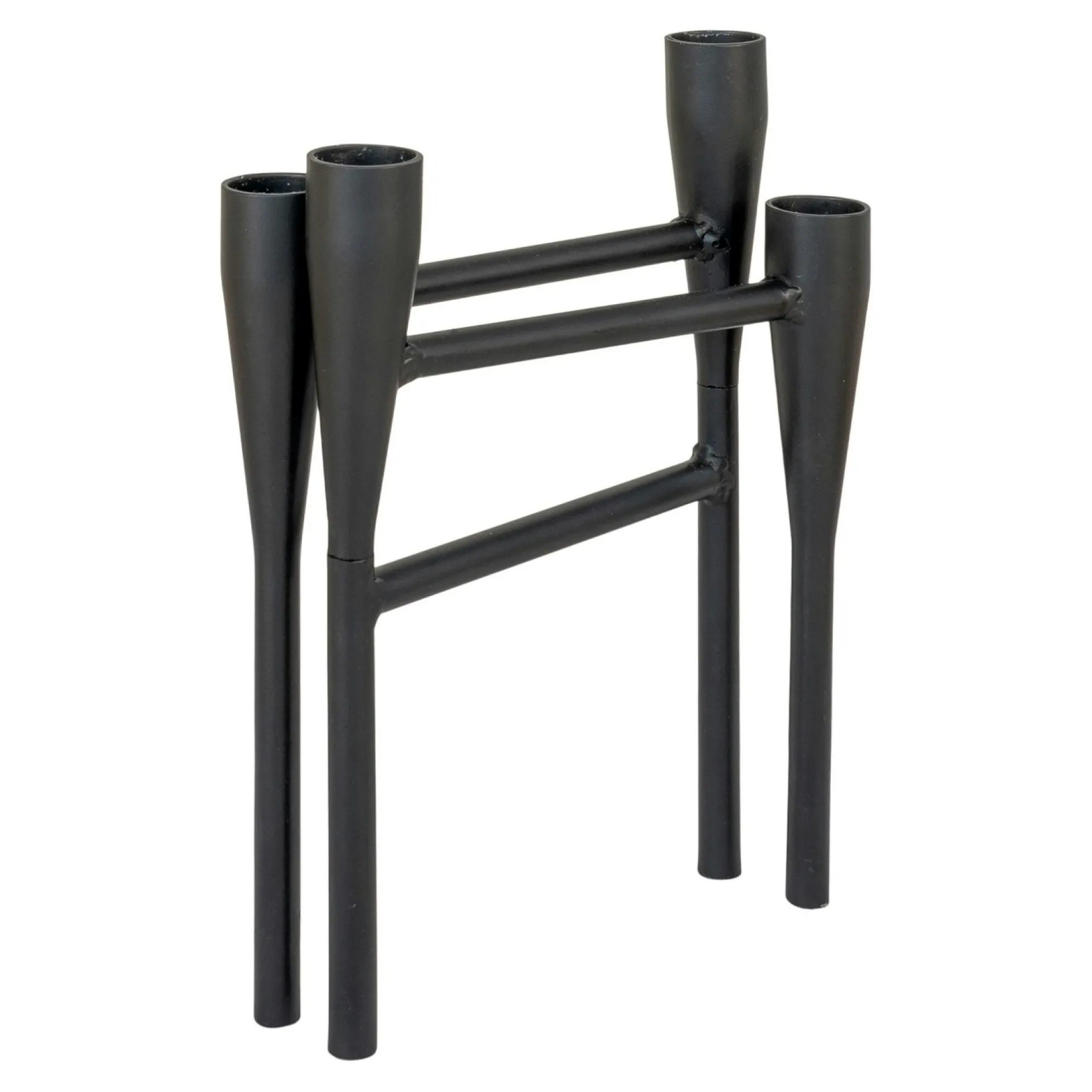 Bougeoir design en métal noir pour 4 bougies