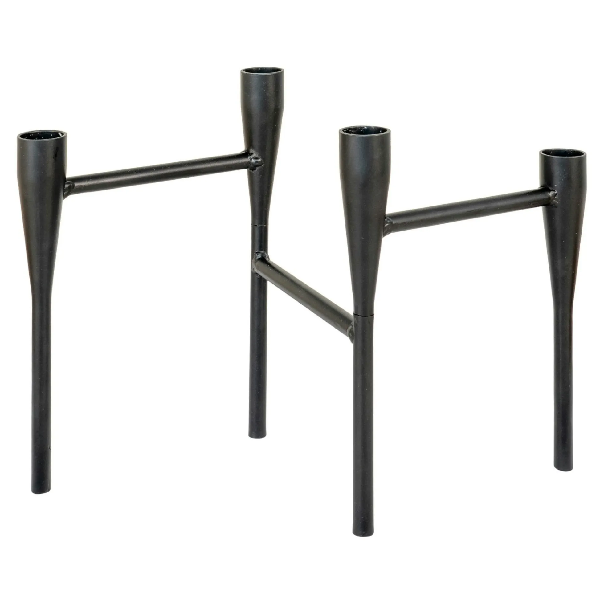 Bougeoir design en métal noir pour 4 bougies