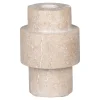 Bougeoir en travertin naturel - forme totem moderne et minimaliste