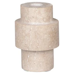 Bougeoir en travertin naturel - forme totem moderne et minimaliste