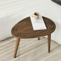 Bout de canapé bois brun - tronc d'arbre (lot de 2) TENA