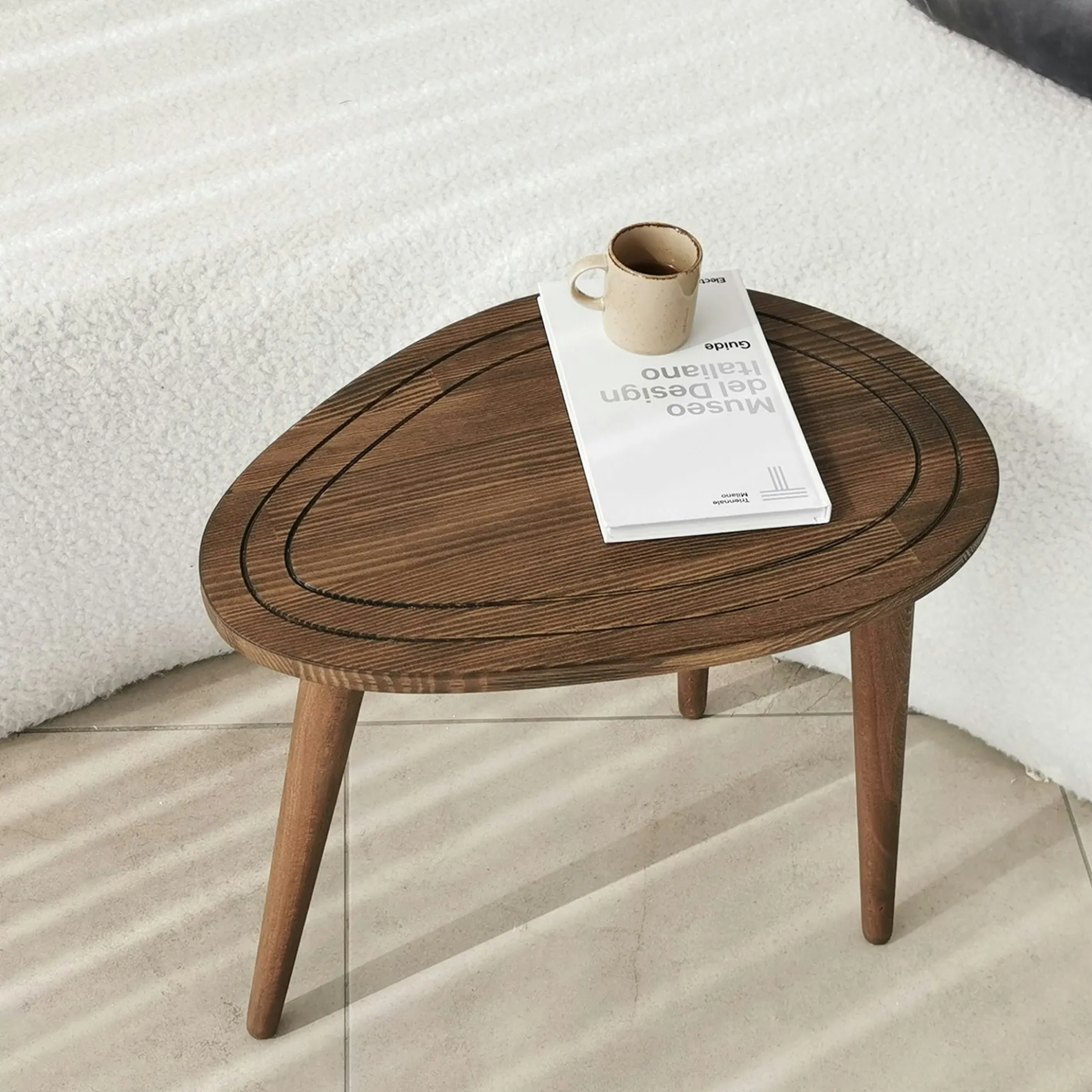 Bout de canapé bois brun - tronc d'arbre (lot de 2) TENA