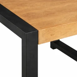 Bout de canapé carré bois clair métal noir MILORA