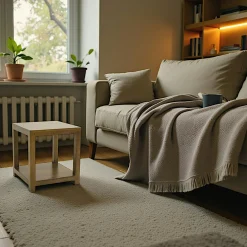 Bout de canapé chevet hévéa 50x55cm OLGA