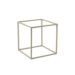 Bout de canapé cube blanc cassé – plateau mobile SFAX
