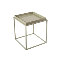 Bout de canapé cube blanc cassé – plateau mobile SFAX