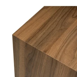 Bout de canapé cube effet bois de noyer - style design MARFA