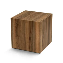 Bout de canapé cube effet bois de noyer - style design MARFA