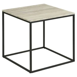 Bout de canapé cube effet travertin VARDE
