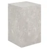 Bout de canapé design - forme haute, effet marbre beige TRINITE