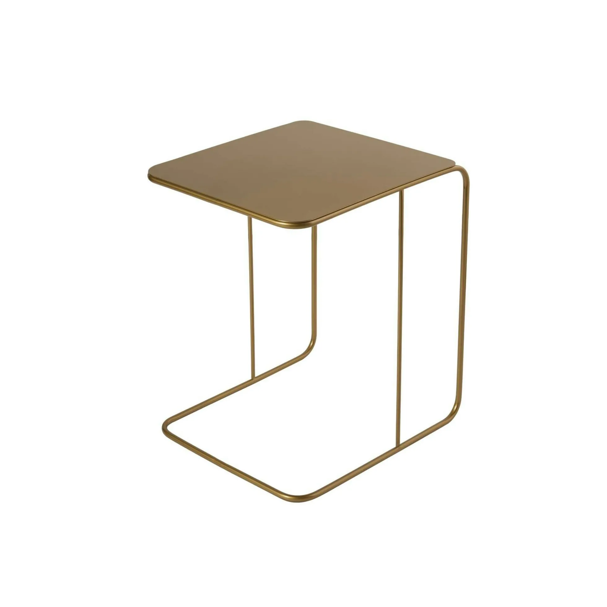 Bout de canapé design métal doré – plateau carré moderne SFAX