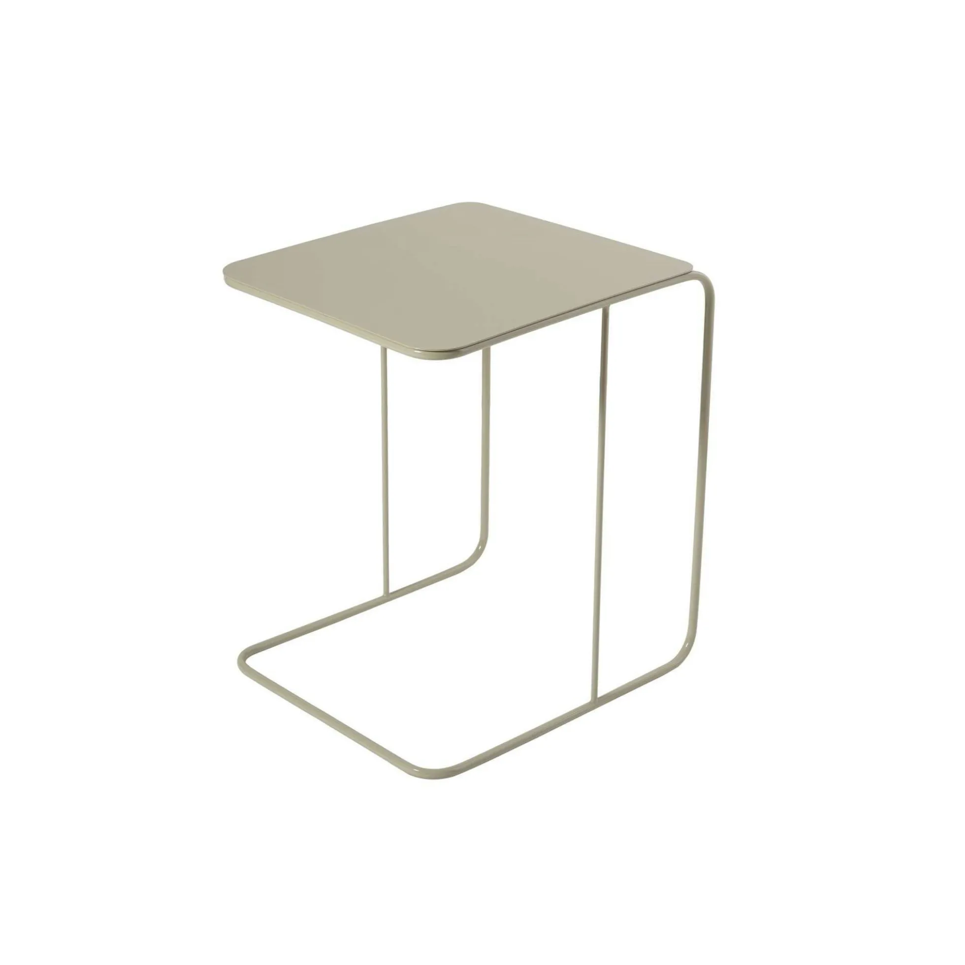 Bout de canapé design métal taupe – plateau carré moderne SFAX