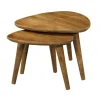 Bout de canapé design triangle en bois de manguier (lot de 2) ALMA