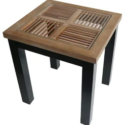 Bout de canapé en bois et verre ATELIER