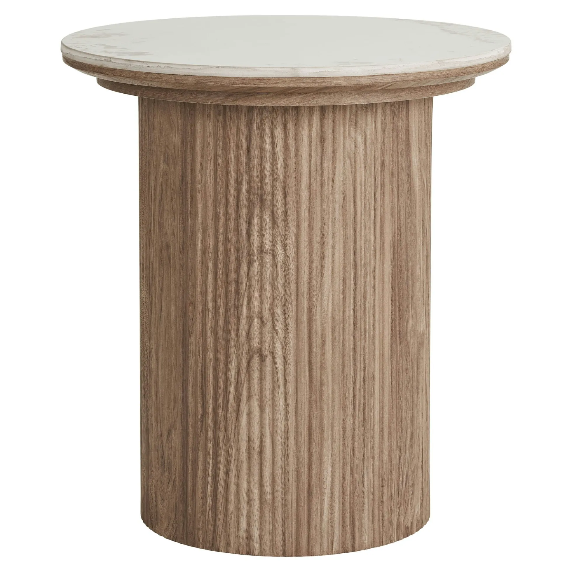 Bout de canapé en céramique effet marbre Ø45 cm PRATO