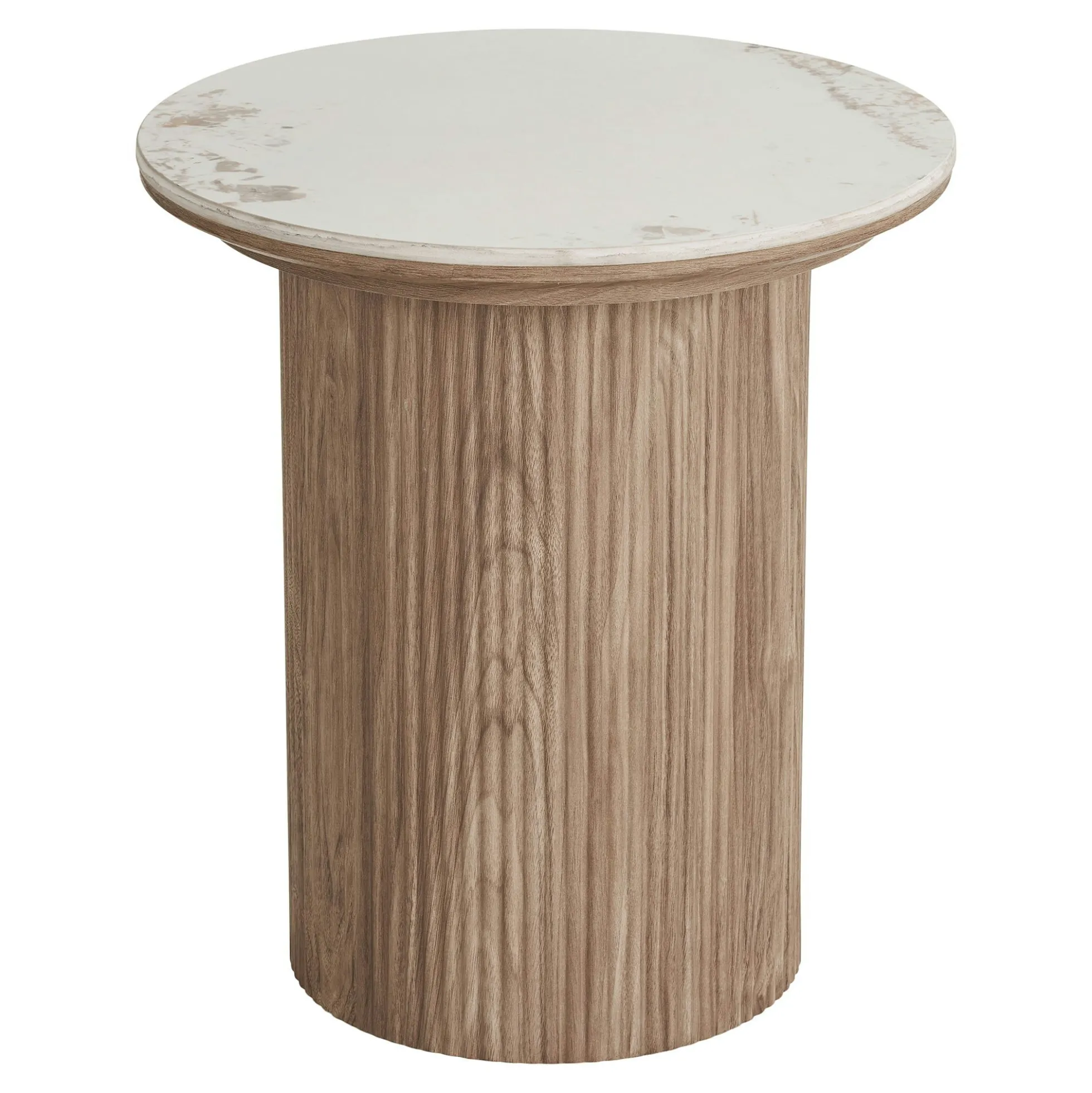 Bout de canapé en céramique effet marbre Ø45 cm PRATO