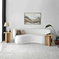 Bout de canapé gigogne bords arrondis décor bois (x2) MARFA