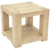 Bout de canapé Hévéa double plateaux 55x55x50cm ATTAN