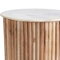 Bout de canapé marbre et bois MASSA