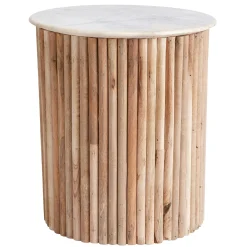 Bout de canapé marbre et bois MASSA