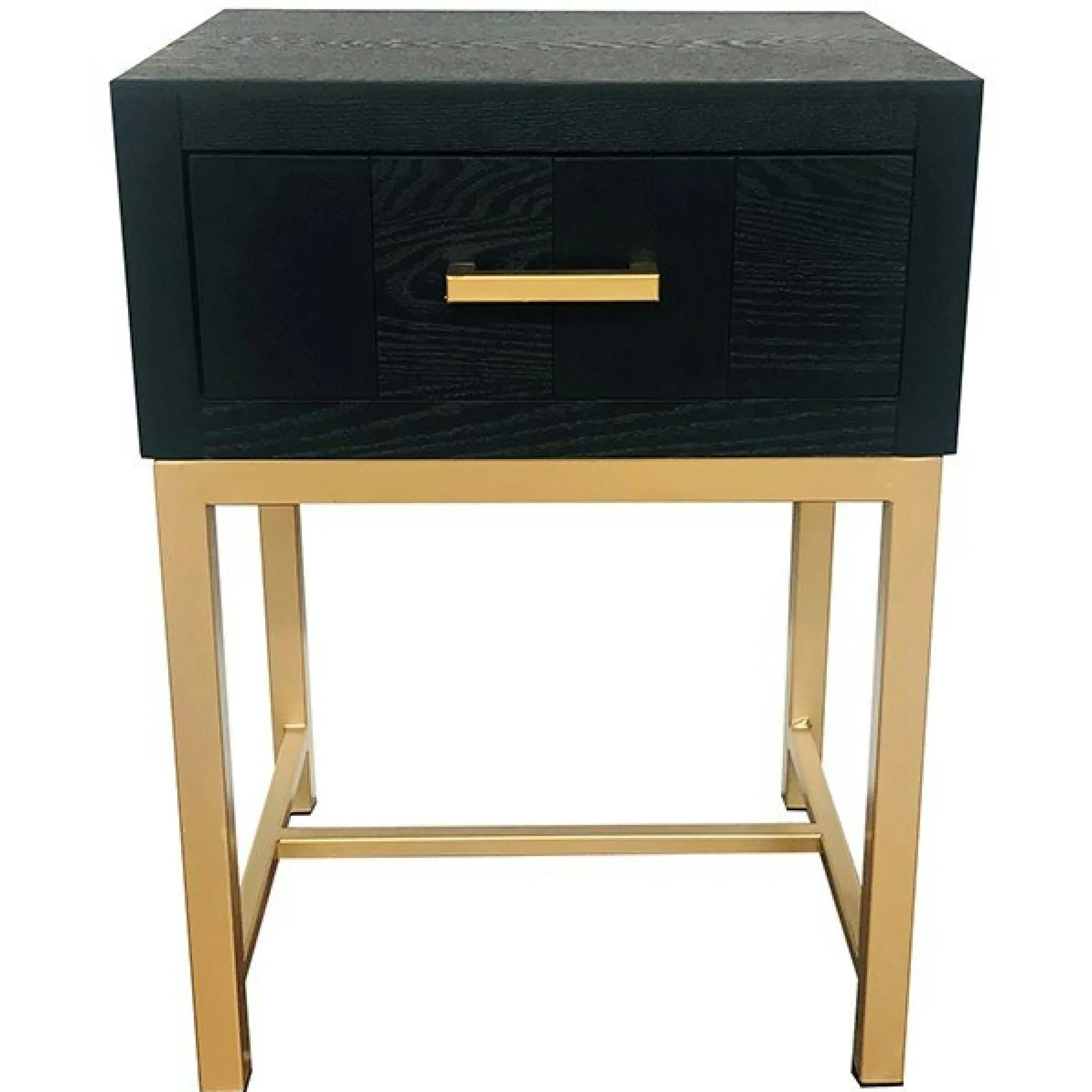 Bout de canapé noir motif damier LEOPOLD