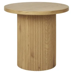 Bout de canapé rond effet bois blond MATERA
