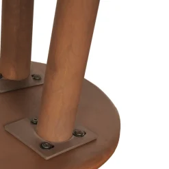 Bout de canapé rond en bois foncé à 3 pieds ALMA
