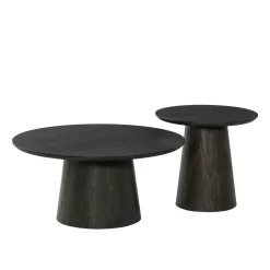 Bout de canapé rond en chêne brun LOREN