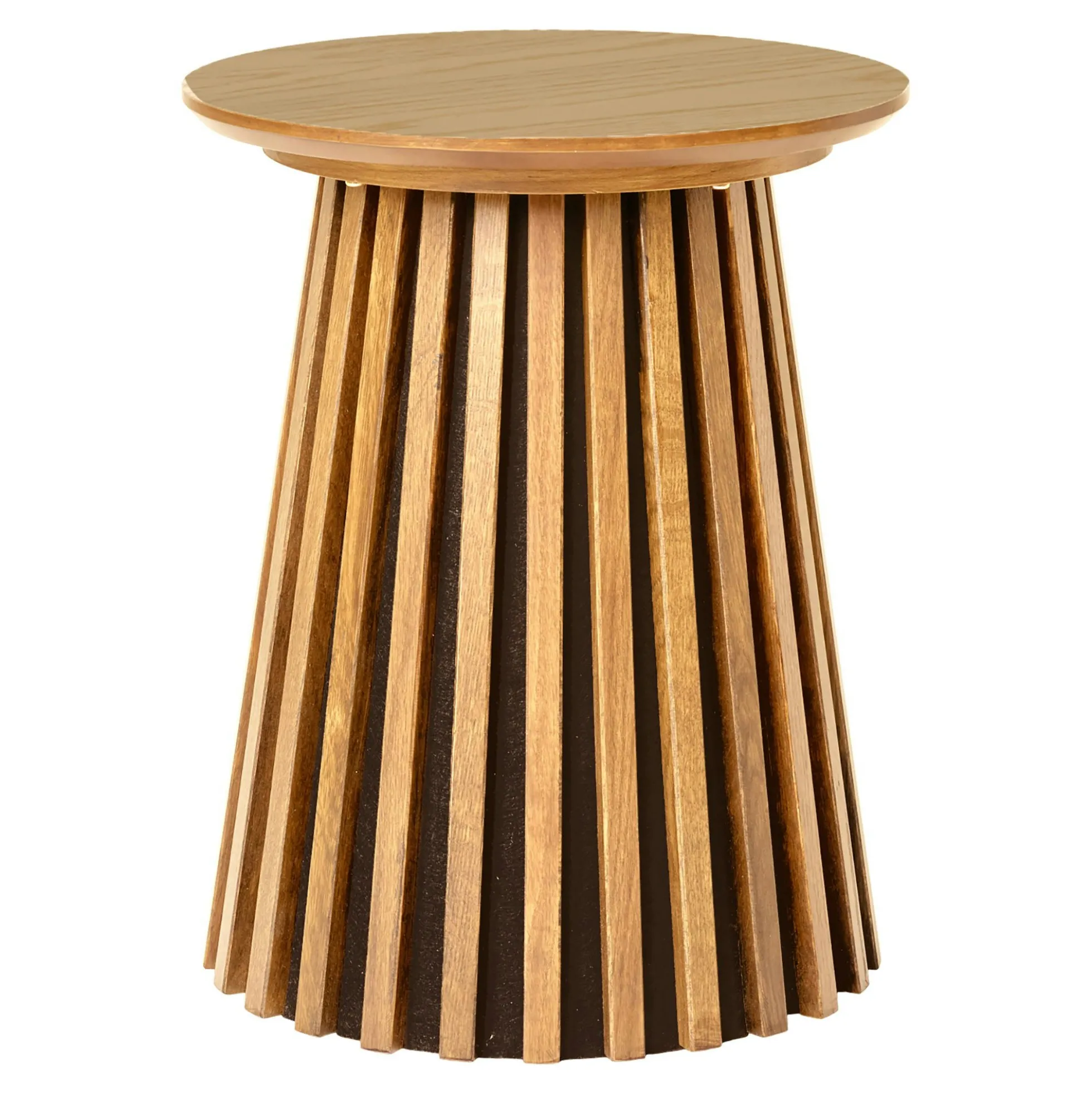 Bout de canapé rond en chêne clair avec piètement baguette ø40 cm AMSTERDAM