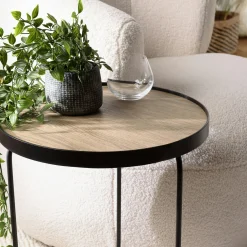 Bout de canapé rond pieds design LANDAISE