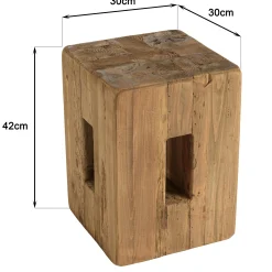 Bout de canapé / tabouret déco pin recyclé DENVER