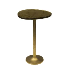 Bout de canapé verre – finition antique dorée, 60 cm LAGUNA