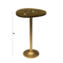Bout de canapé verre – finition cuivre antique, 60 cm LAGUNA