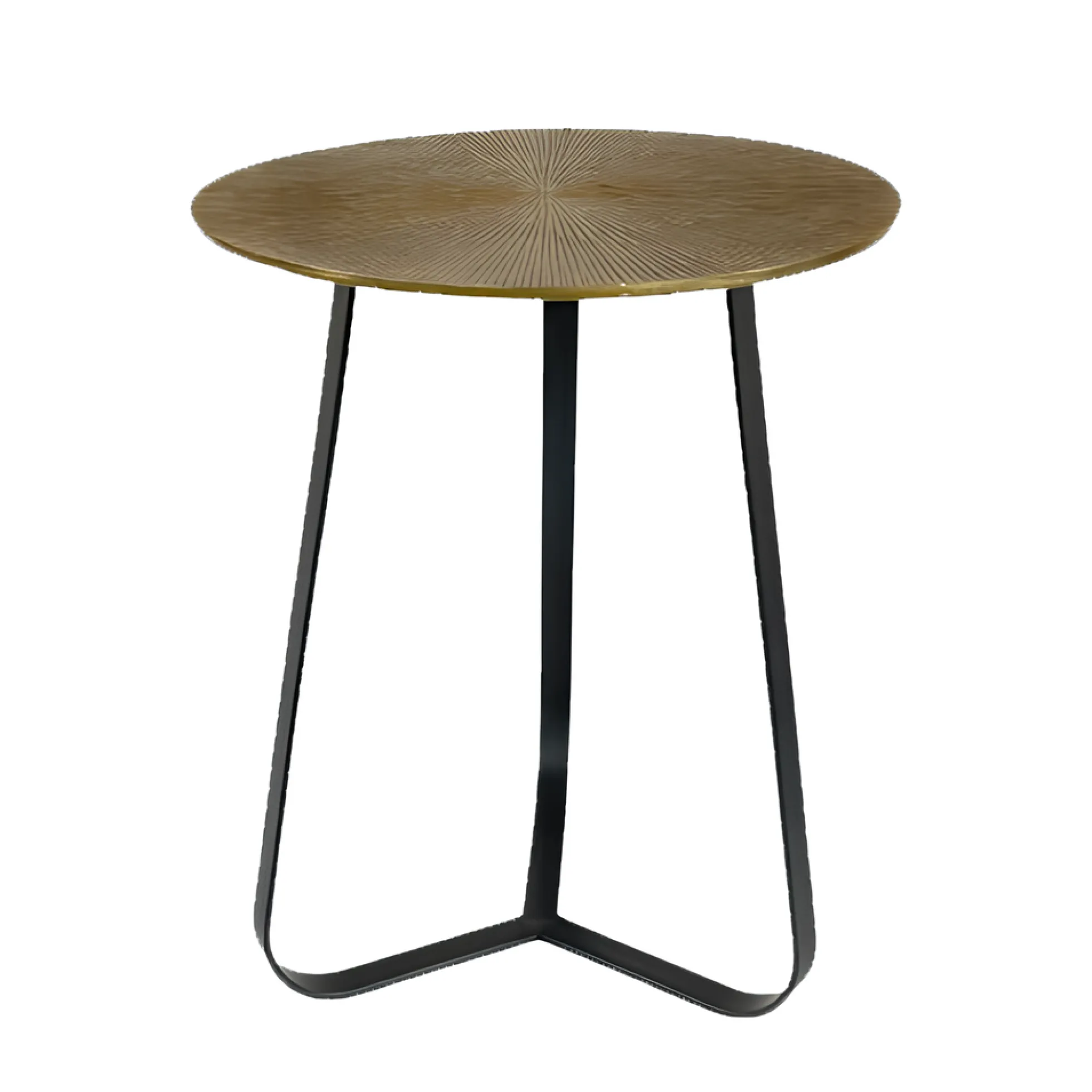 Bout de canapé vintage doré sur trépied Ø40 cm KANO