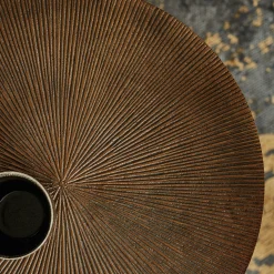 Bout de canapé vintage doré sur trépied Ø40 cm KANO