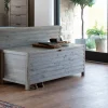 Bout de lit coffre bois recyclé grisé SIENNE