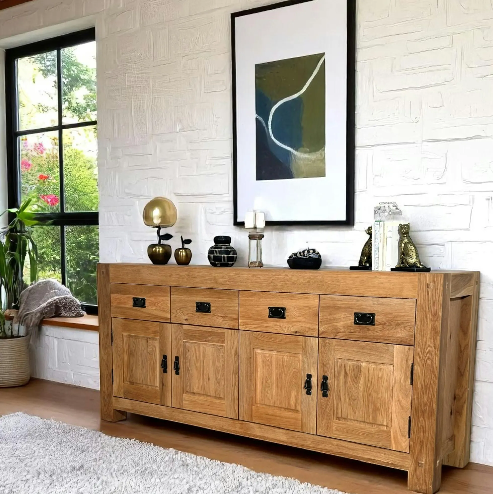 Buffet bahut chêne 4 portes 193cm FJORD
