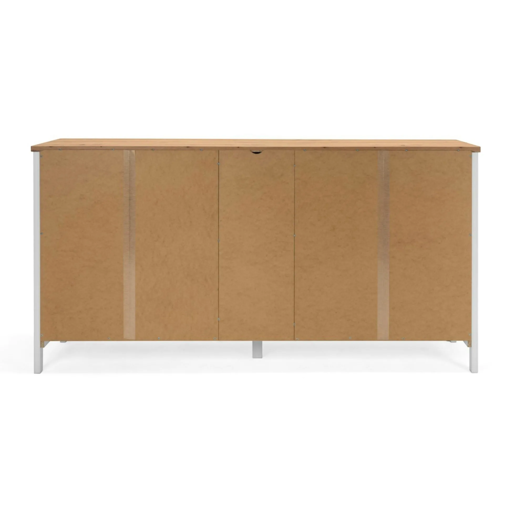 Buffet bas blanc 4 portes 3 tiroirs VENZA