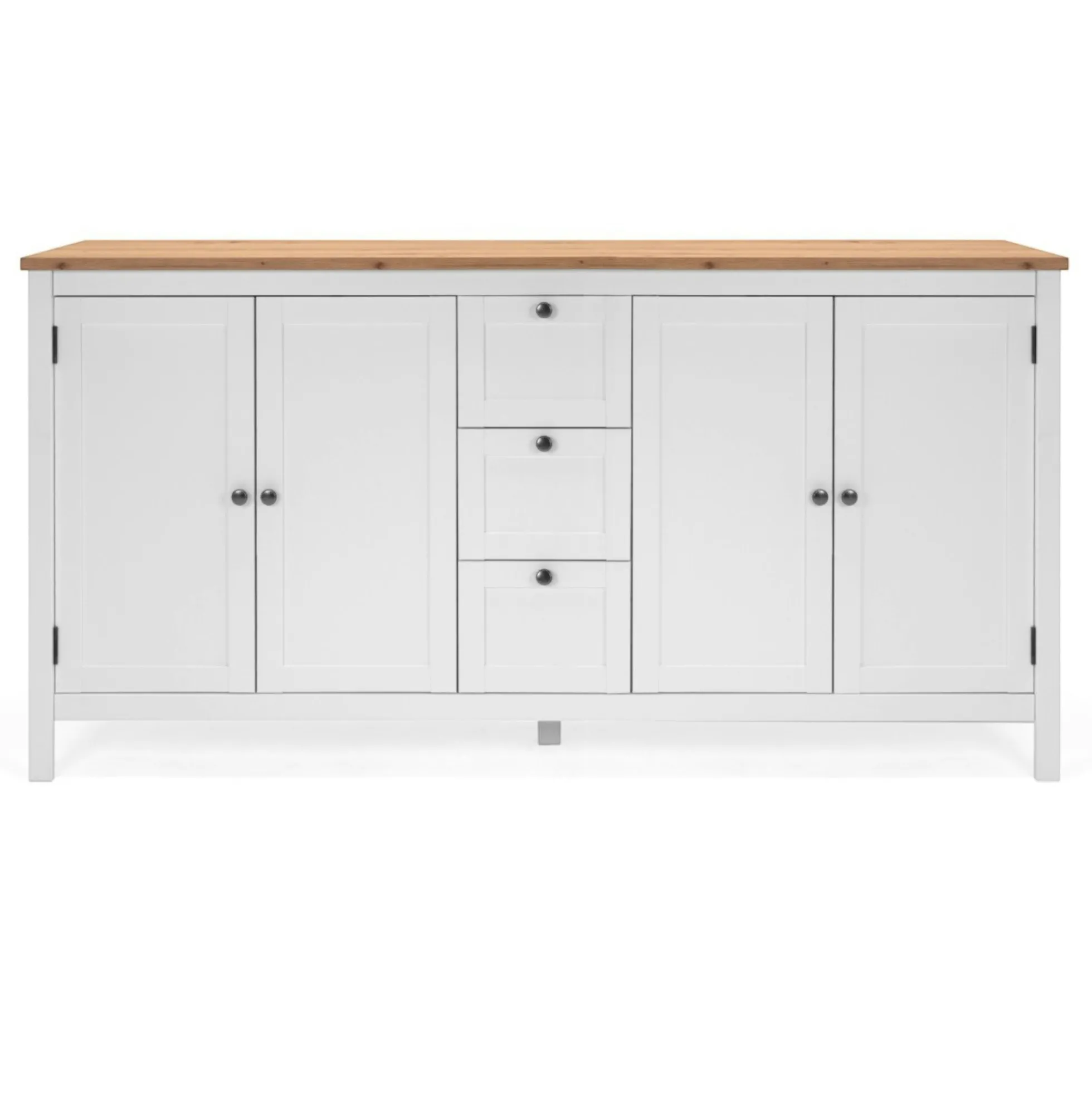 Buffet bas blanc 4 portes 3 tiroirs VENZA