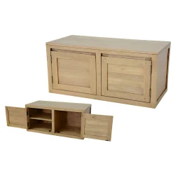 Buffet bas moderne exotique hévéa 90cm OLGA