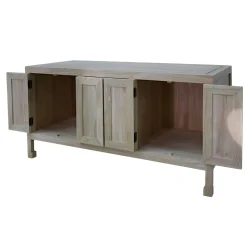 Buffet bas 4 portes hévéa 130x55x65cm MAORI